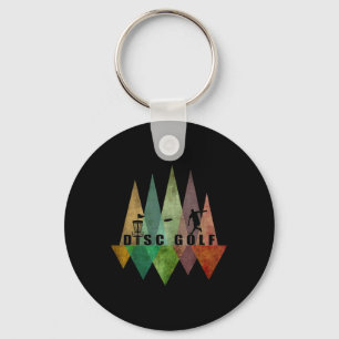 Cool Stylised Geometric Disc Golf Sket And Disc Di Key Ring