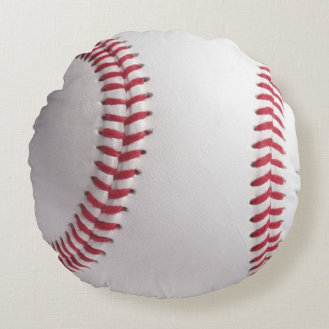Cool Stylish Baseball Sport Ball Texture Pattern Round Cushion (Front)