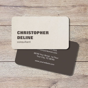 Cool Stylish Brown Paper Texture Consultant Business Card