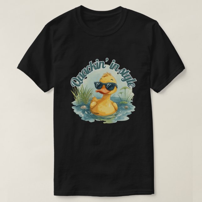 Cool Stylish Duck with Sunglasses – Funny Cartoon  T-Shirt (Design Front)