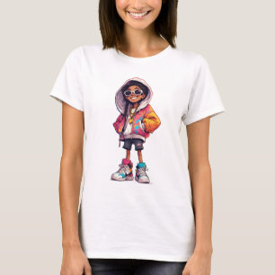 Cool Stylish Girl Sketch T-Shirt – Hoodie, Shades