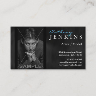 Cool Stylish Headshot Black Velvet Backdrop Actor Business Card