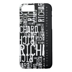 cool, stylish / modern b/w iphone7-case with name iPhone 8/7 case
