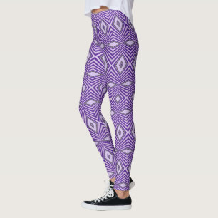 Cool Stylish Purple Diamond Geometric Pattern Leggings