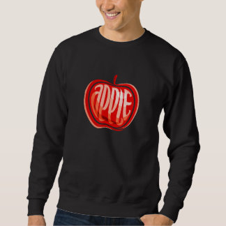 Cool Stylish Red Apple Illustration   Graphic Desi Sweatshirt