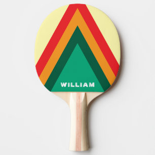 Cool Stylish Retro Stripes Personalised Ping Pong  Paddle