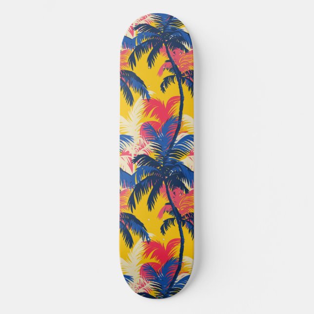 Cool Summer Beach Palm Designed Skateboard (Front)