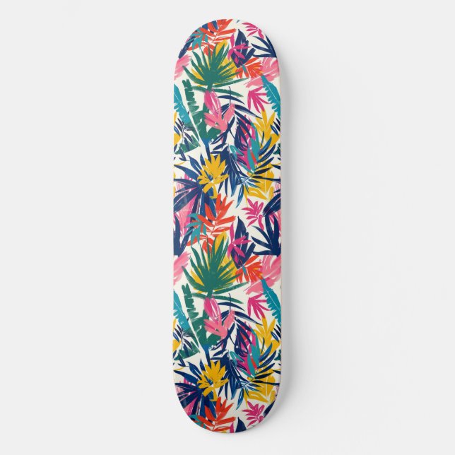 Cool Summer Beach Palm Designed Skateboard (Front)