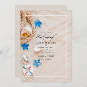 Cool Summer Beach Wedding Invitation
