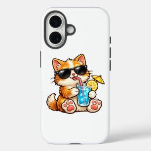 Cool Summer Cat iPhone 16 Case