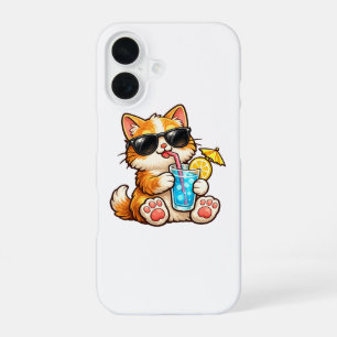 Cool Summer Cat iPhone 16 Case