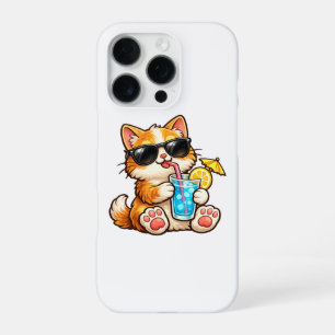 Cool Summer Cat iPhone 16 Pro Case