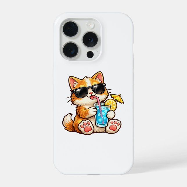 Cool Summer Cat iPhone Case (Back)