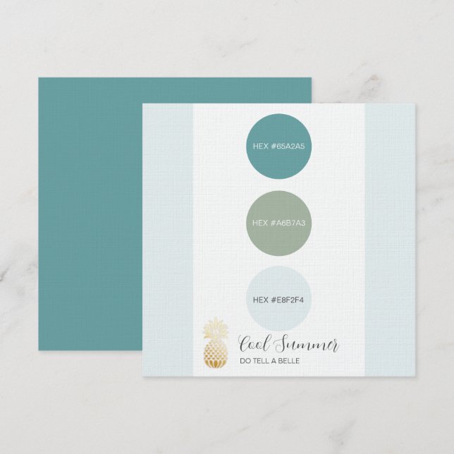 Cool Summer Colour Palette Card (Front/Back)