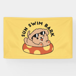 Cool Summer Dog Floating – Cute Puppy Pool Party Banner