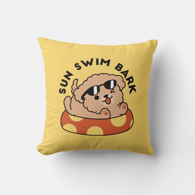 Cool Summer Dog Floating – Cute Puppy Pool Party Cushion (Front)