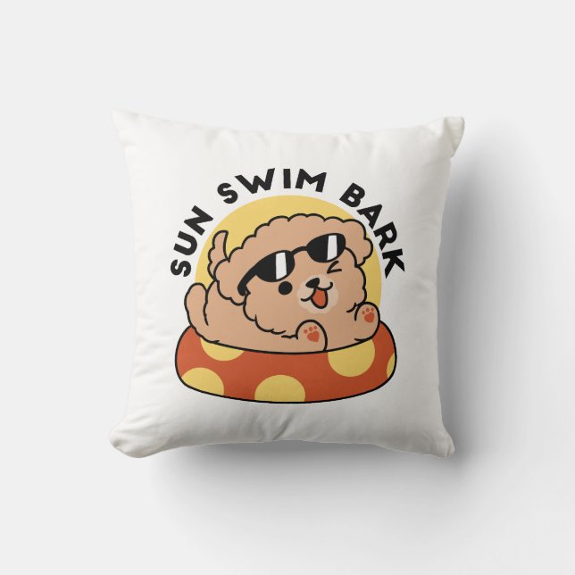 Cool Summer Dog Floating – Cute Puppy Pool Party Cushion (Front)