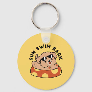 Cool Summer Dog Floating – Cute Puppy Pool Party Key Ring