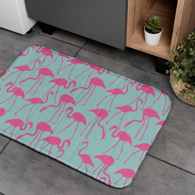 Cool Summer Flamingo Pattern Bath Mat (Creator Uploaded)