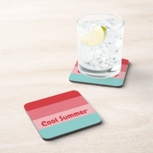 Cool Summer, Horizontal Striped Coaster