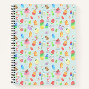 cool summer- ice cream, popice, and cold drink notebook
