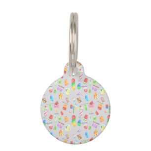 cool summer- ice cream, popice, and cold drink pet tag