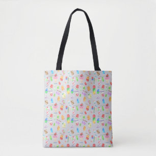 cool summer- ice cream, popice, and cold drink tote bag