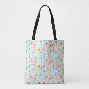 cool summer- ice cream, popice, and cold drink tote bag