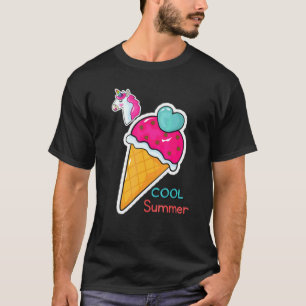 Cool Summer Icecream Cone And Unicorn T-Shirt