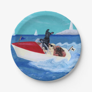 Cool Summer Labradors Painting Paper Plate
