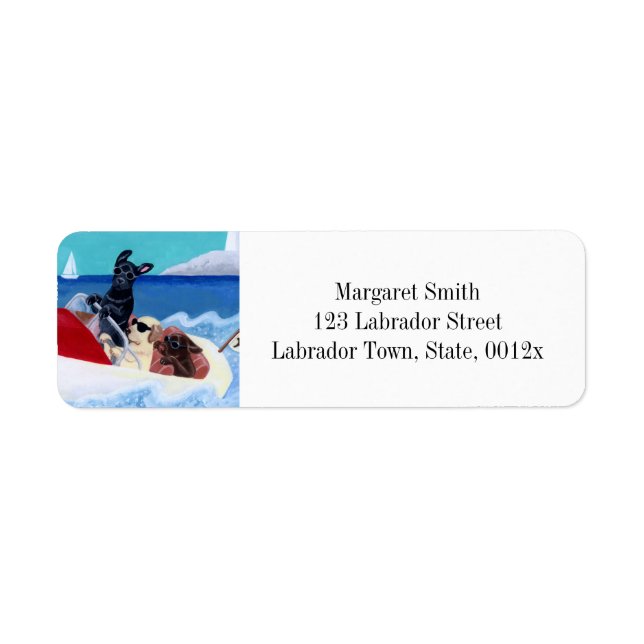 Cool Summer Labradors Painting Return Address Label (Front)