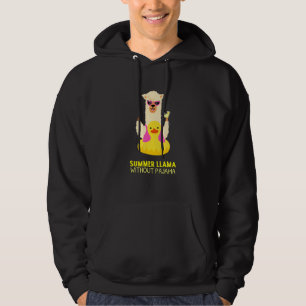 Cool Summer Llama With Sunglasses For Pool Party Hoodie