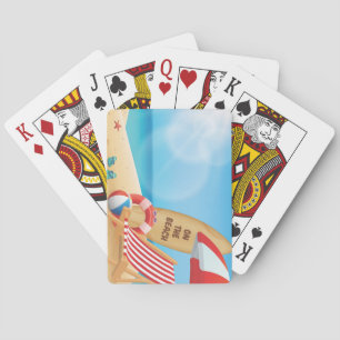 Cool Summer on the Beach with Surf Boards Playing Cards