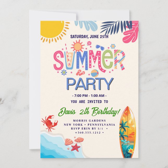 COOL Summer Party Invitation (Front)
