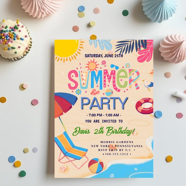 COOL Summer Party Invitation (Creator Uploaded)