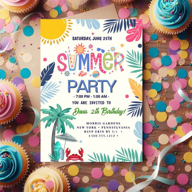 COOL Summer Party Invitation (Creator Uploaded)