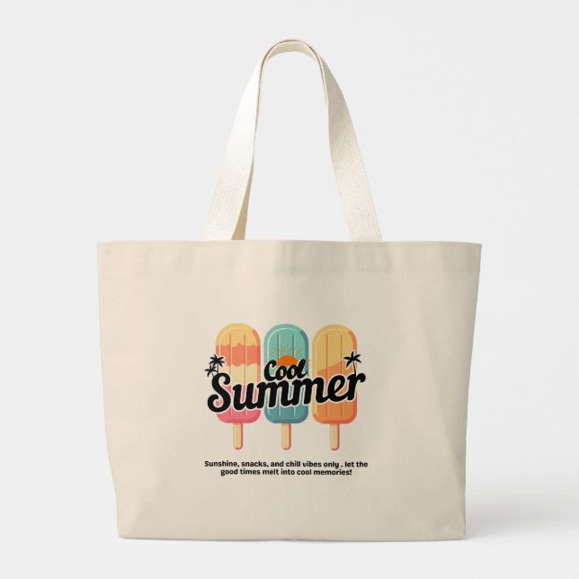 Cool Summer Rainbow Popsicle Tote Bag (Back)