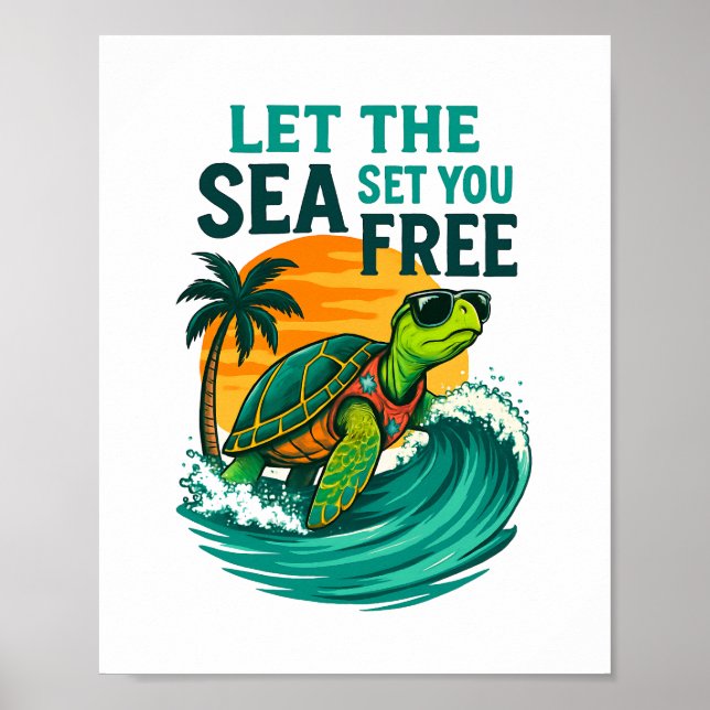 Cool Summer – Sea Turtle Vibes Poster (Front)