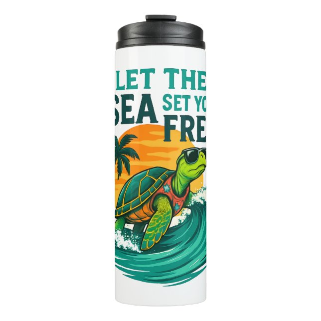 Cool Summer – Sea Turtle Vibes Thermal Tumbler (Front)