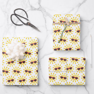 cool summer son pool party wrapping paper sheet