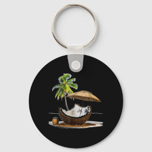 Cool Summer Vacation Men Women Beach Palm Tree Key Ring