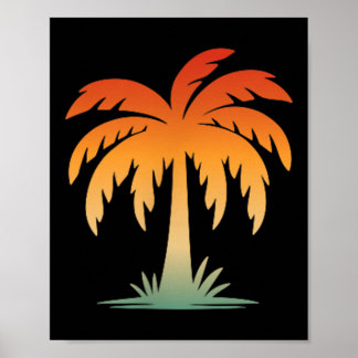 Cool Summer Vacation Men Women Beach Palm Tree  Poster