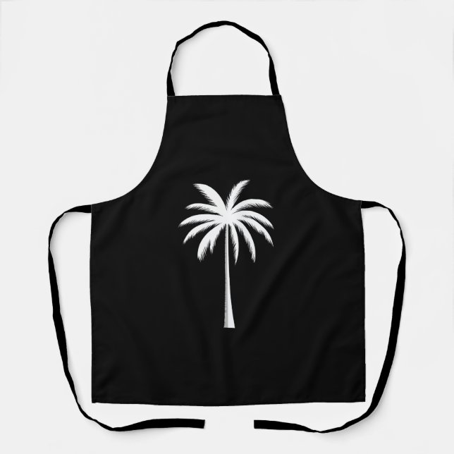 Cool Summer Vacation Sunset Beach Palm Tree Apron (Front)
