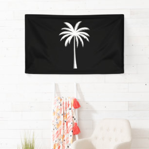 Cool Summer Vacation Sunset Beach Palm Tree Banner