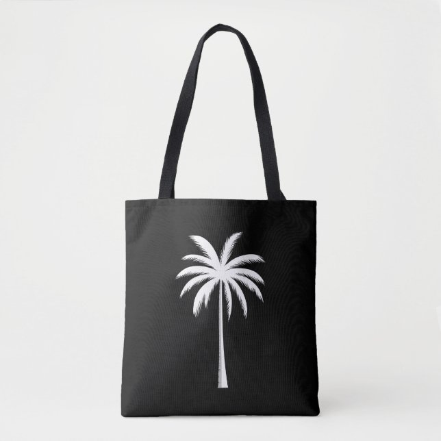 Cool Summer Vacation Sunset Beach Palm Tree Tote Bag (Front)