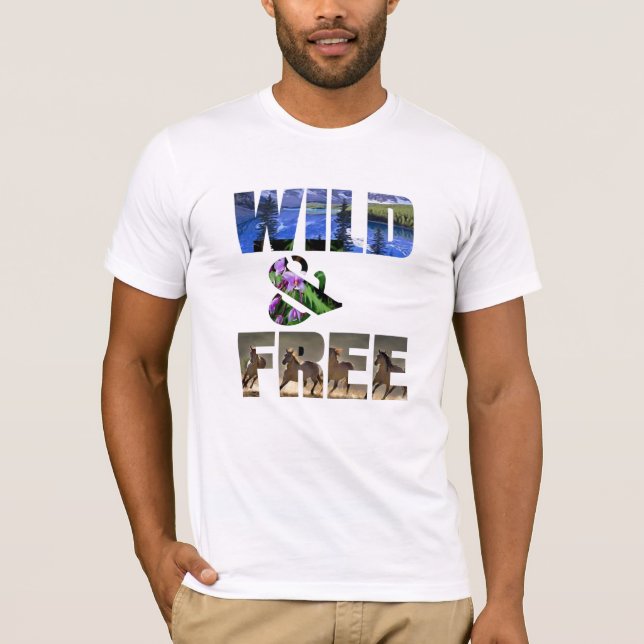 Cool Summer Wild & Free print Ts - Trendy Beachy  T-Shirt (Front)