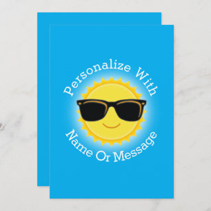 Cool Sun Wearing Sunglasses Invitation