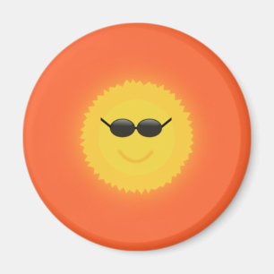Cool sun with sunglasses in a cool sunny day magnet