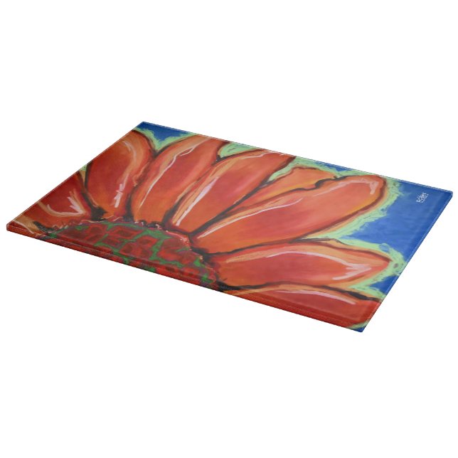 "Cool Sunflower" 8x11 Cutting Board (Corner)