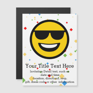 Cool Sunglasses Emoji Magnetic Invitation